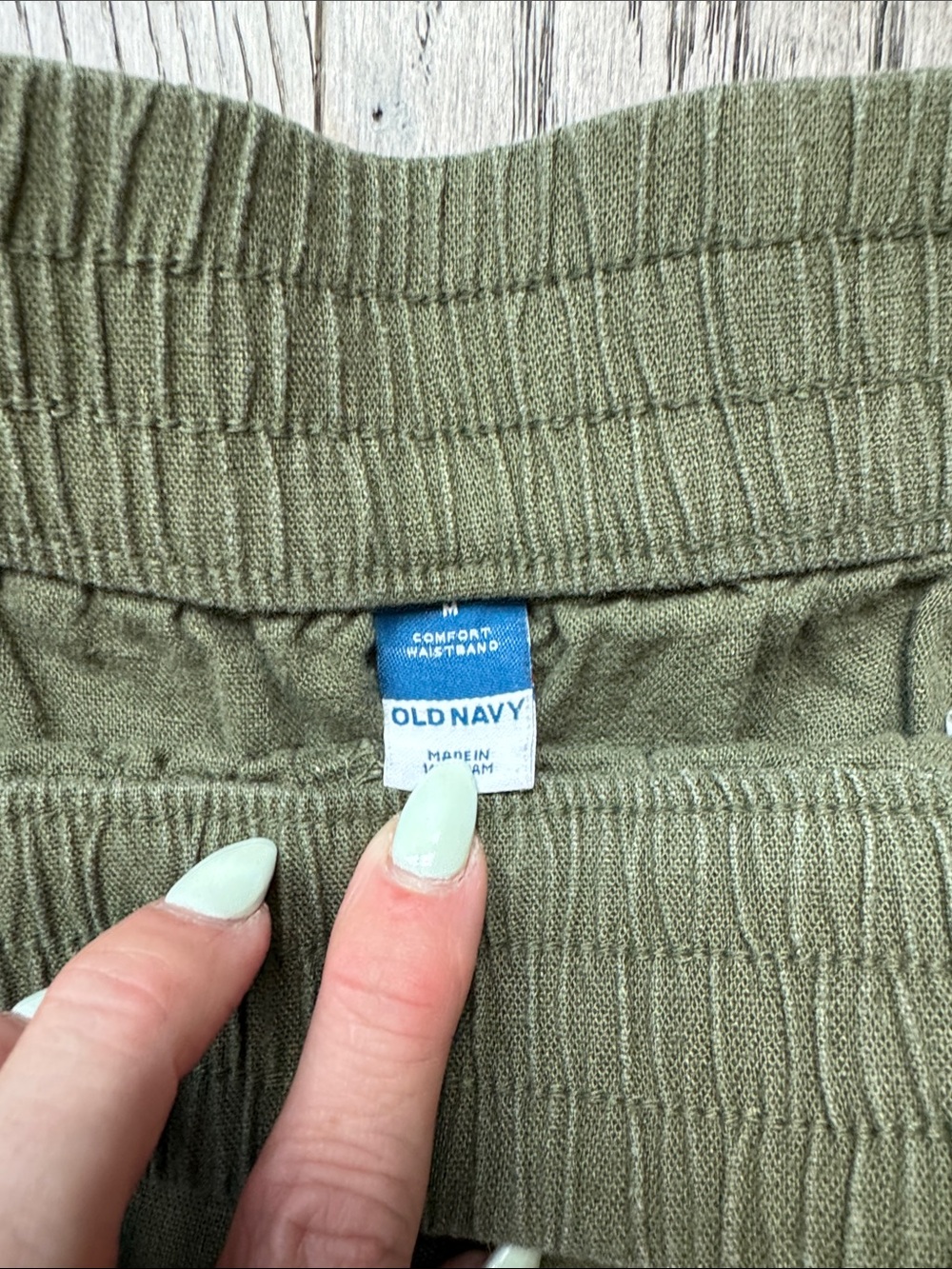 🌼Old Navy🌼 Bundle Linen Blend Pull On Shorts – White, Olive, Black, Size M - Picture 6 of 10